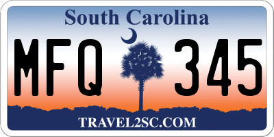 SC license plate MFQ345