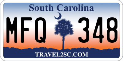 SC license plate MFQ348