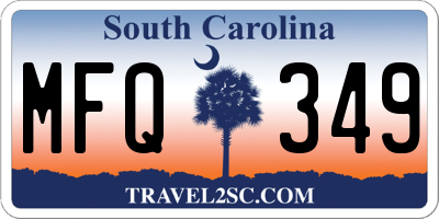 SC license plate MFQ349