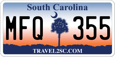 SC license plate MFQ355