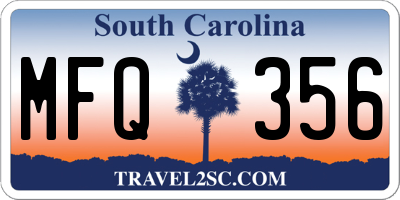 SC license plate MFQ356