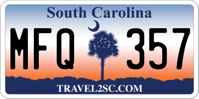 SC license plate MFQ357