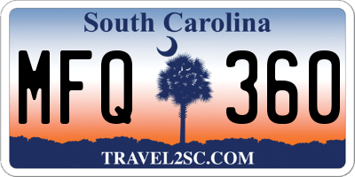 SC license plate MFQ360