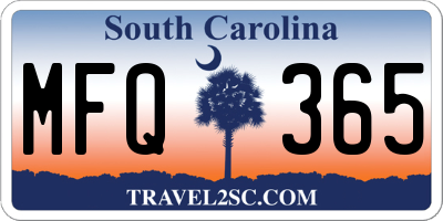 SC license plate MFQ365