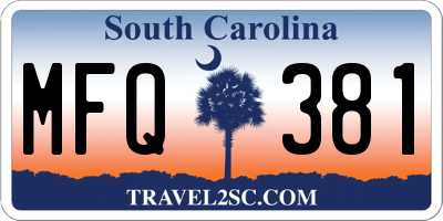 SC license plate MFQ381
