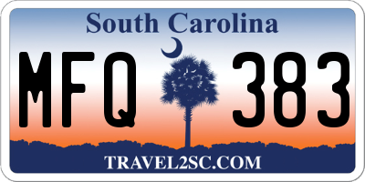 SC license plate MFQ383