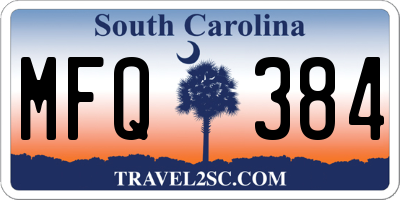 SC license plate MFQ384