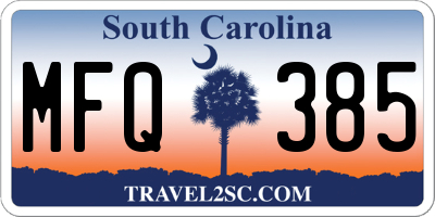 SC license plate MFQ385