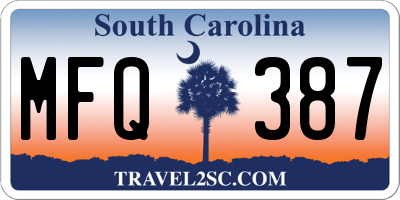 SC license plate MFQ387