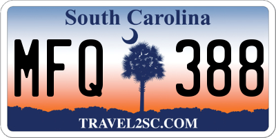 SC license plate MFQ388