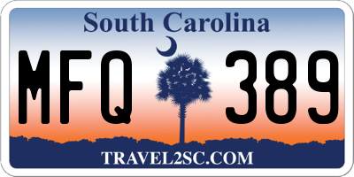 SC license plate MFQ389