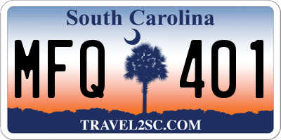 SC license plate MFQ401