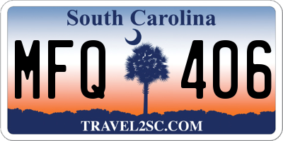 SC license plate MFQ406