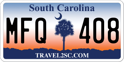 SC license plate MFQ408