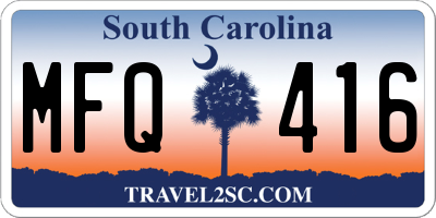 SC license plate MFQ416
