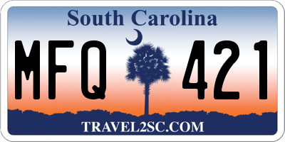 SC license plate MFQ421