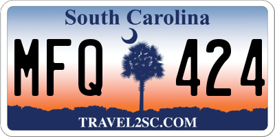 SC license plate MFQ424