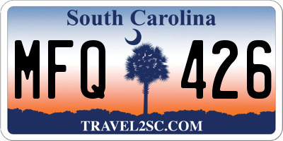 SC license plate MFQ426