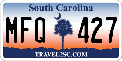 SC license plate MFQ427