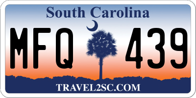SC license plate MFQ439