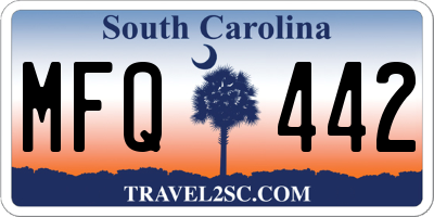 SC license plate MFQ442