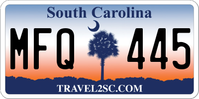 SC license plate MFQ445