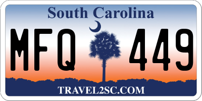 SC license plate MFQ449