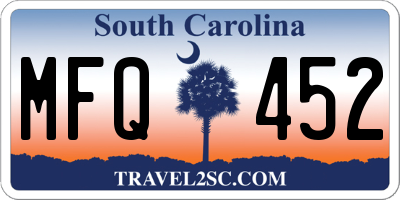 SC license plate MFQ452