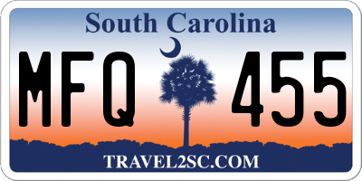 SC license plate MFQ455