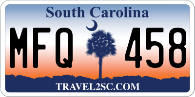 SC license plate MFQ458