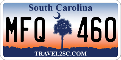 SC license plate MFQ460