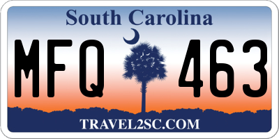 SC license plate MFQ463