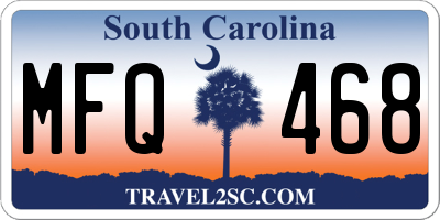 SC license plate MFQ468