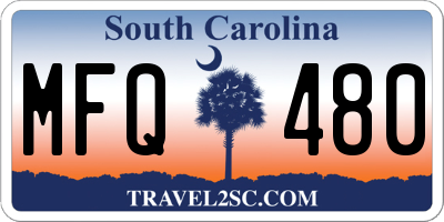SC license plate MFQ480