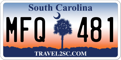 SC license plate MFQ481
