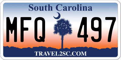 SC license plate MFQ497