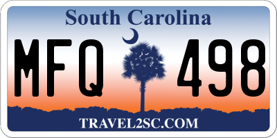 SC license plate MFQ498