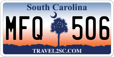 SC license plate MFQ506