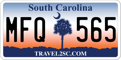 SC license plate MFQ565