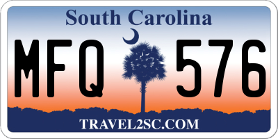 SC license plate MFQ576