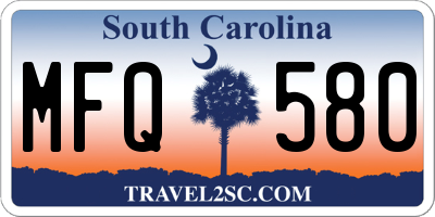 SC license plate MFQ580