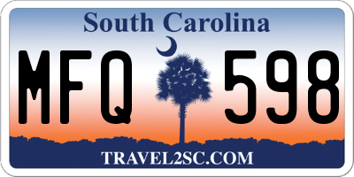 SC license plate MFQ598