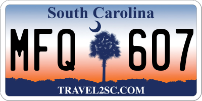 SC license plate MFQ607