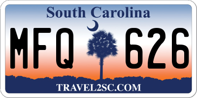SC license plate MFQ626