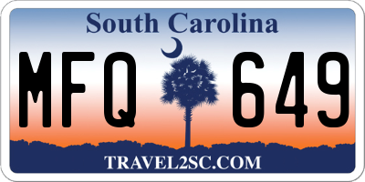 SC license plate MFQ649