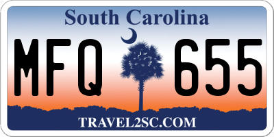 SC license plate MFQ655