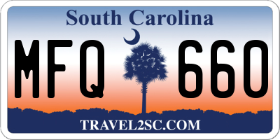 SC license plate MFQ660