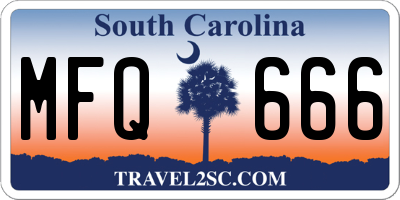 SC license plate MFQ666