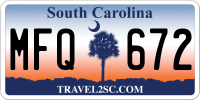 SC license plate MFQ672