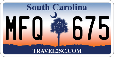 SC license plate MFQ675